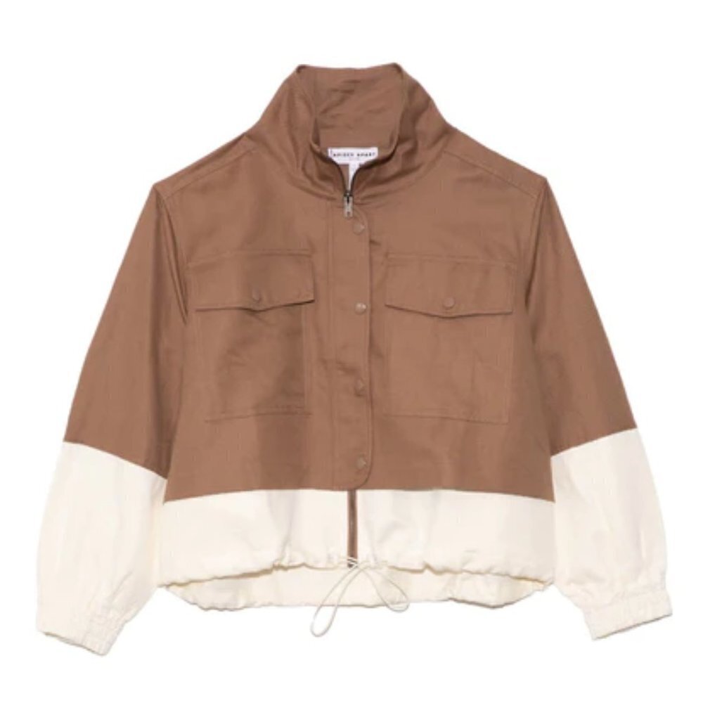 NWT APIECE APART Selva Cropped Windbreaker in Camel - Picture 2 of 13